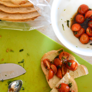 Get the most of your spring bounty by making this Farmers Market Bruschetta Toast with fresh tomatoes, fragrant basil, and a splash of oil and vinegar.