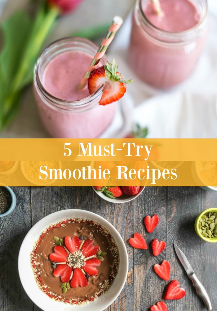 Are you craving ice cream, but want to stay guilt-free? These 5 Simple Smoothie Recipes are the best way to get your daily servings of fresh fruit, stay healthy, and a sneaky way to satisfy that sweet tooth!