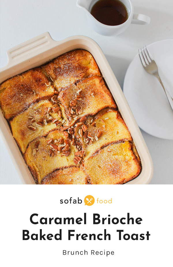 This Caramel Brioche Baked French Toast is a make-ahead breakfast that’s perfect for busy mornings or a Sunday brunch. Made the night before, this one-pan meal just needs to be popped into the oven when it’s time for breakfast!