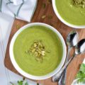 This Gazpacho-Inspired Vegan Chilled Avocado Soup is the perfect light lunch or weeknight dinner starter. A simple, 10-minute recipe that delivers a cheap healthy meal everyone will love!