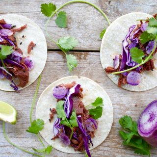 Don't these tacos look amazing? They look like delicious, tender pulled pork tacos, right? Well, you're wrong! These Korean BBQ Tacos are made with jackfruit, making them completely vegan! Yes, you read that right - there was no meat used in the recipe at all!