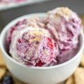 Made with a farmers market fresh berry sauce and filled with graham cracker pieces, this Creamy Berry Cheesecake Ice Cream is an easy no-bake dessert. A no-churn ice cream that’s better than the real deal!
