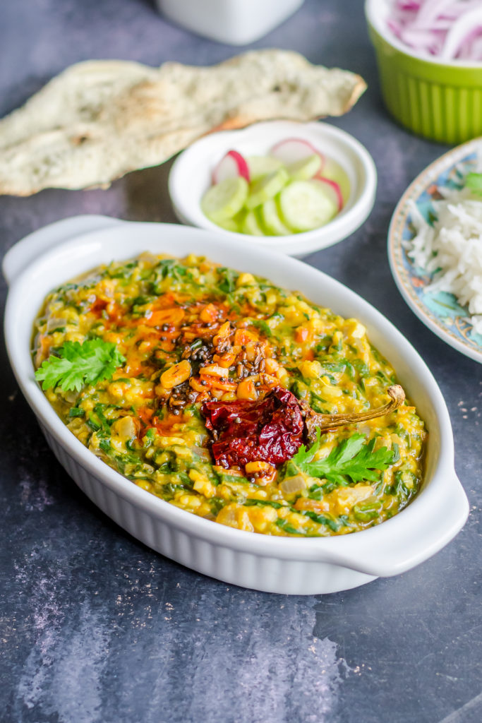 This Indian-Style Vegan Spinach Lentil Curry is delicious comfort food perfect for a weeknight meal. This vegetarian dinner is a cheap healthy meal ready in 30 minutes.
