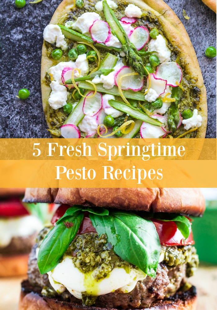 Spring is in the air and seasonal vegetables are popping up in the grocery stores and farmers markets everywhere. Incorporate these five fresh Springtime Pesto Recipes into your weekly meal plan to celebrate the flavors of spring!