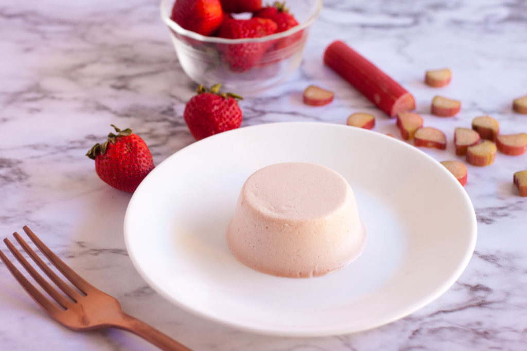 This smooth and creamy Strawberry Rhubarb Panna Cotta recipe is the perfect way to treat party guests while keeping your cool during the summer months.