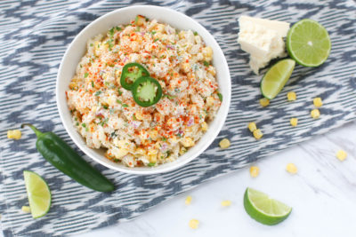 Showcase this Mexican Street Corn Pasta Salad recipe as the star side dish at all of your summer gatherings this year. Bursting with flavor and textures, everyone will love this unique side!