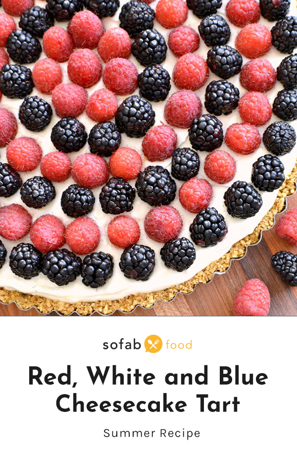 Celebrate your favorite patriotic holiday with this delicious Red, White, and Blue Cheesecake Tart. It’s an easy, yet decadent, no-bake recipe that your whole family will love!