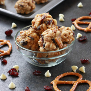 The perfect balance of sweet, salty, and crunchy; there's no way you can't fall in love with these easy, No-Bake White Chocolate Trail Mix Bites at first bite! The perfect snack to add to your kid-friendly charcuterie board.