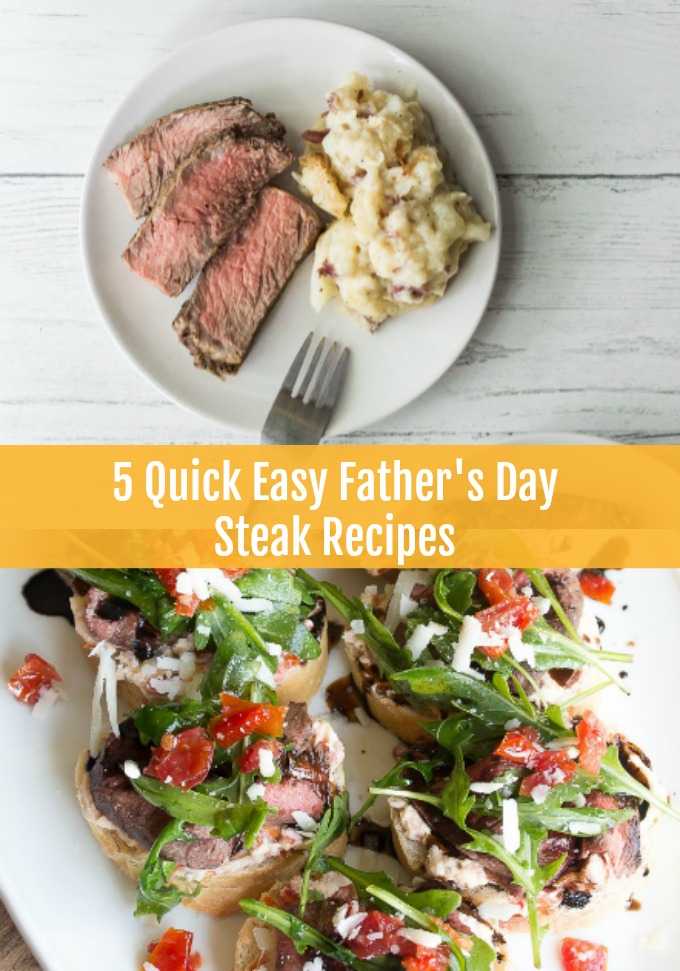 Serve up a hearty meal for your favorite dad and delight him with these five quick easy Father's Day Steak Recipes. These low-maintenance recipes don't require much time to make or a lot of complicated ingredients, giving you more time with dad.