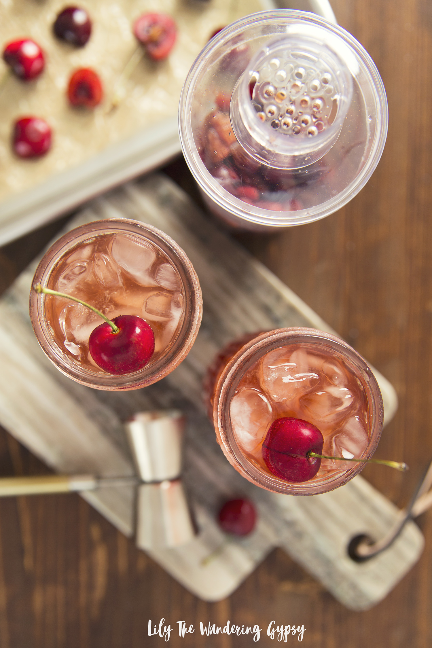 Cherry Bourbon Smash Cocktail Recipe