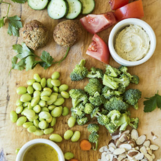 Spotlight those farmers market finds when you make this seasonal Vegan Falafel Salad recipe. Packed with protein and topped with a classic apple cider vinaigrette, this is the perfect go-to summer salad!