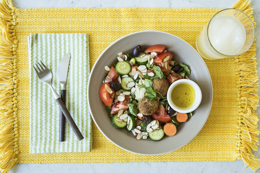 Take advantage of the fresh produce the summer has to offer when you make this delicious, seasonal Vegan Falafel Salad full of plant-friendly proteins.