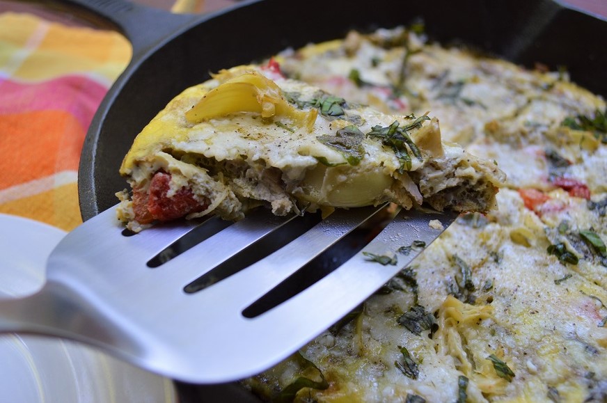 Whip up an Artichoke Roasted Red Pepper Frittata recipe in the morning for an easy-to-make breakfast or later on as a breakfast-for-dinner you can't resist.