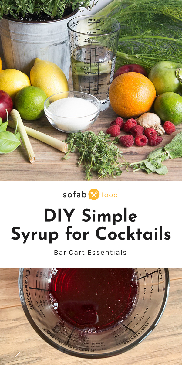 How to make Flavored Simple Syrup Combos. Infusing simple syrups-or flavored syrup-with spices, fruits, and veggies makes happy hour entertaining easy!