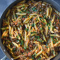 This One-Pan Beef Penne Bolognese recipe is a 30-Minute Meal packed with ground beef, penne pasta, and plenty of delightful vegetables. This dish needs to be on your dinner table tonight!