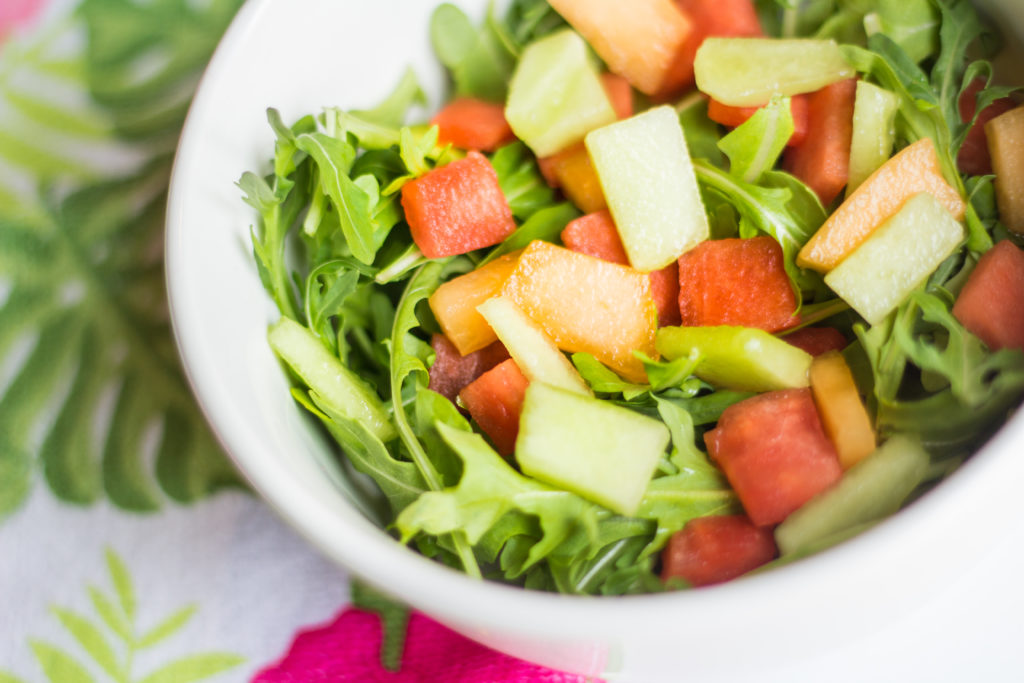 The fresh, sun ripened melons you need to recreate your new favorite Grilled Carrot Arugula Melon Salad taste just like summer in a bowl.