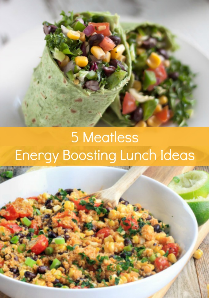Kick your metabolism into high gear and curb your appetite with these amazing Meatless Energy Boosting Lunch Ideas. Refueling in the middle of the day is key to maintaining your energy level!