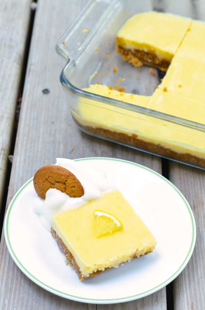 This Gluten-Free Lemon Bars recipe uses store-bought cookies for a crunch and a wheat-free crust. Topped with a homemade tart lemon custard, this is one treat everyone will love!