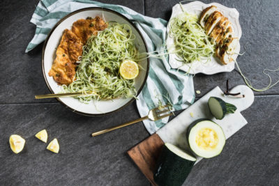 If you're watching your carb, processed foods, and fat intake, but you still desire satisfying dishes, look no further because this recipe for Air Fried Chicken Piccata with Zoodles is the only one you need!