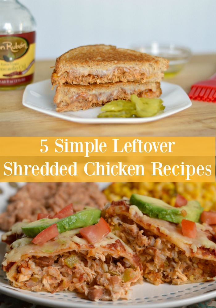 Got leftover chicken? Give your leftovers a fun makeover when you make any one of these five Leftover Shredded Chicken Recipes. Unique, fun, and full of bold flavors, these recipes are sure to become family favorites in no time!