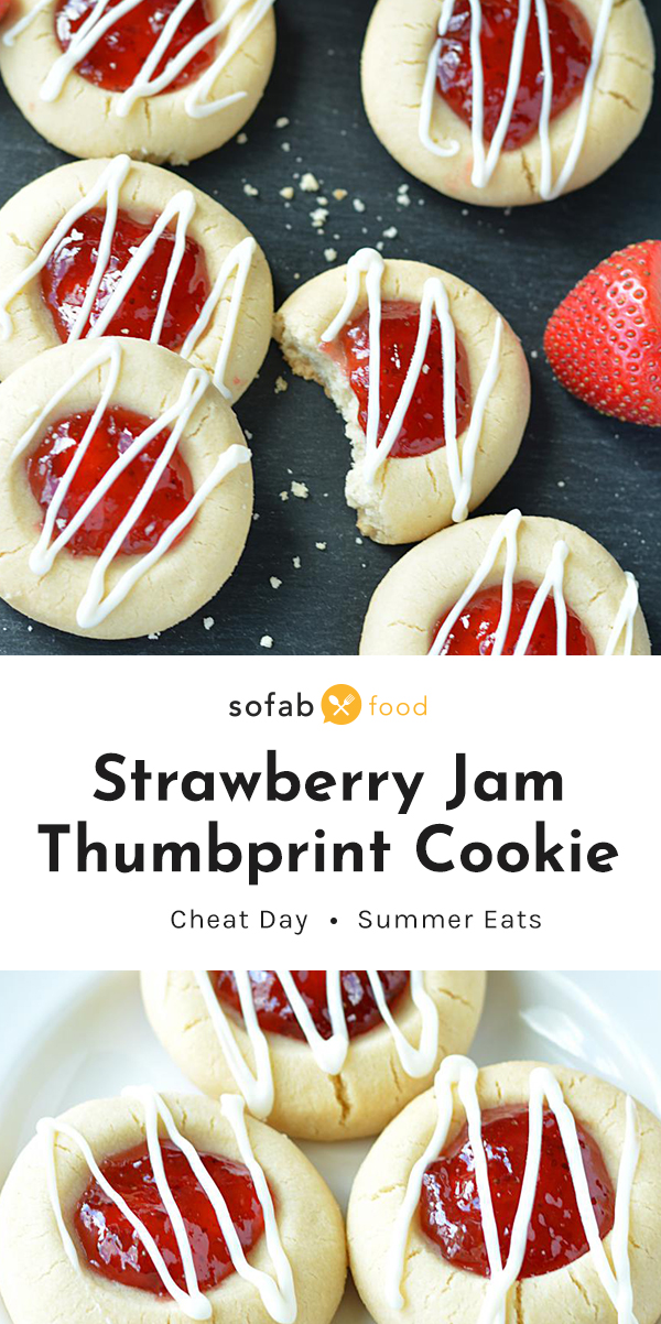 Snack time will never be the same when you whip up these deliciously easy, crispy, buttery Strawberry Jam Thumbprint Cookies this week. These melt-in-your-mouth cookies are perfectly soft, irresistibly sweet, and are made with only seven ingredients!