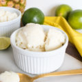This sweet and creamy No-Churn Piña Colada Sorbet recipe is a dairy-free dessert that's simple to make without any special tools!