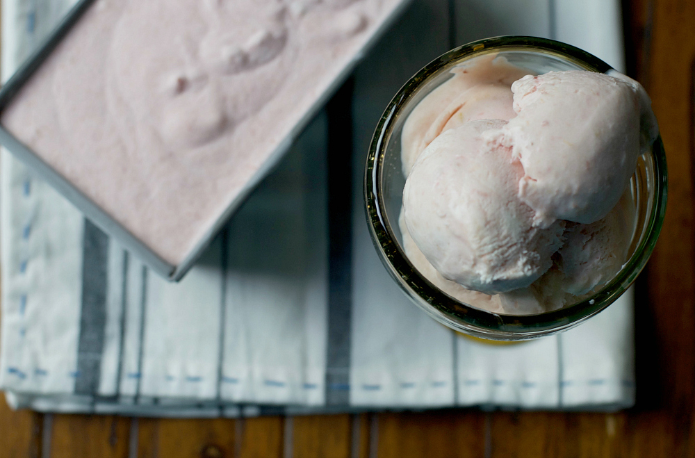 You will love how on-trend elderflower liqueur adds an element of surprise to this delicious No Churn Rhubarb Ice Cream recipe that's perfect for summer.