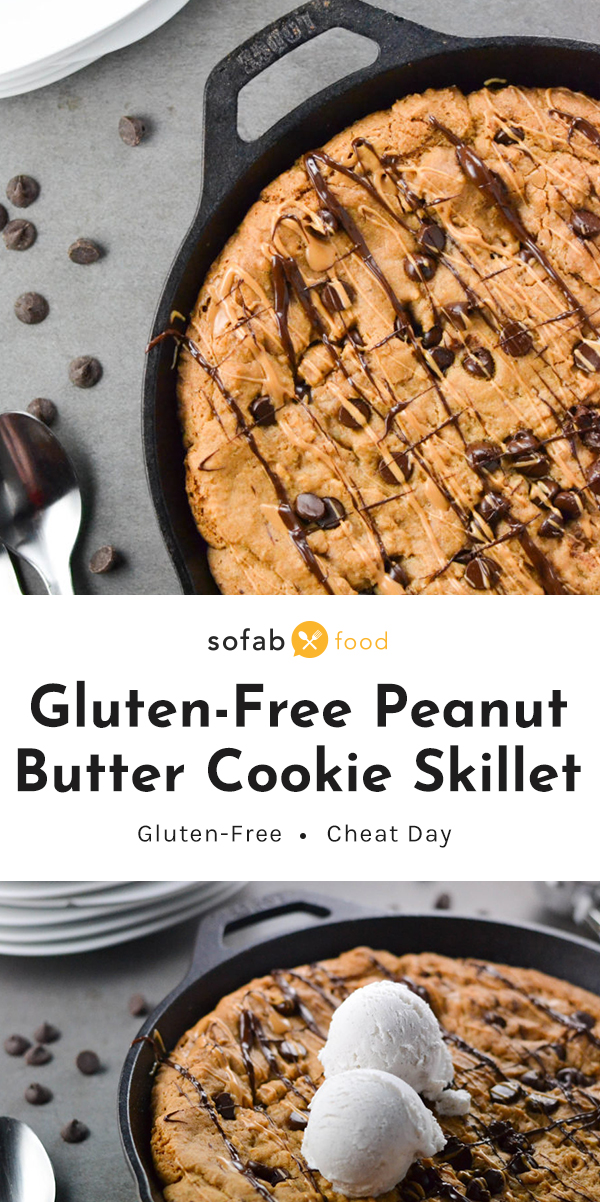 If you have been searching for a tasty, vegan, and gluten-free dessert to share with friends, stop right now! This GF Stuffed Chocolate Chip Cookie Skillet full of peanut butter and chia seeds has your name written all over it.