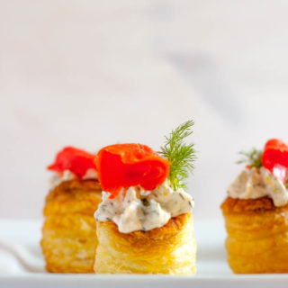 Impressing your guests is as easy as this Smoked Salmon Vol-Au-Vent recipe with herb cream cheese is to make; it's an elegant party appetizer!