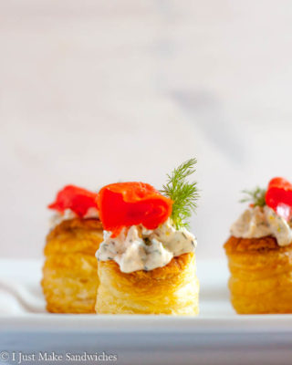 Impressing your guests is as easy as this Smoked Salmon Vol-Au-Vent recipe with herb cream cheese is to make; it's an elegant party appetizer!