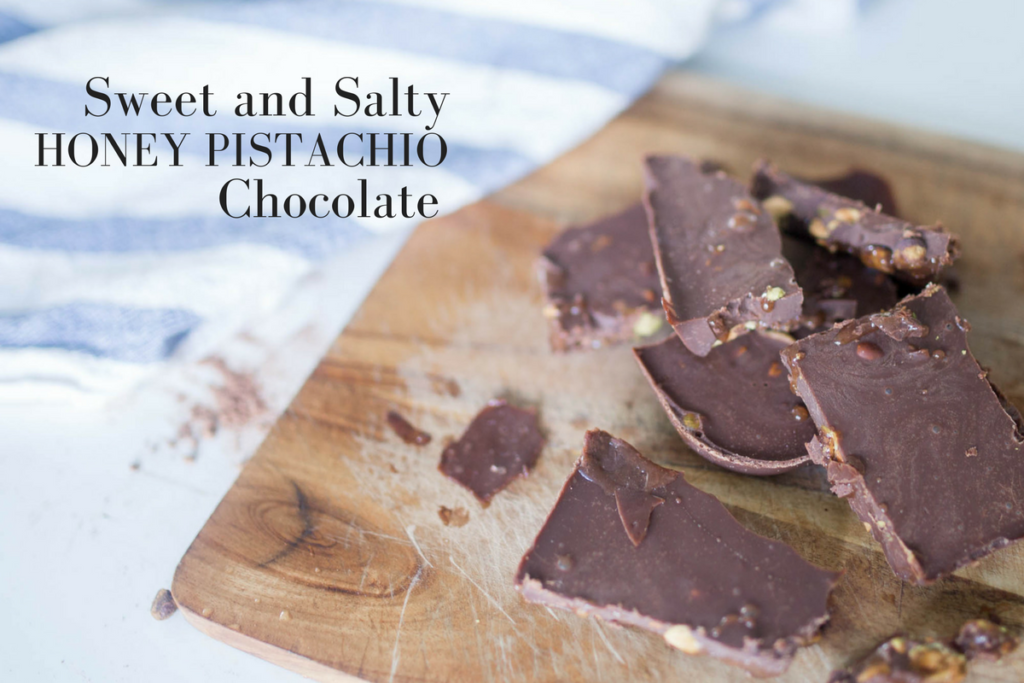 The next time you crave a sweet and salty treat, but really want to snack guilt free, reach for this Honey Pistachio Chocolate Bark recipe full of healthy fats and antioxidants.