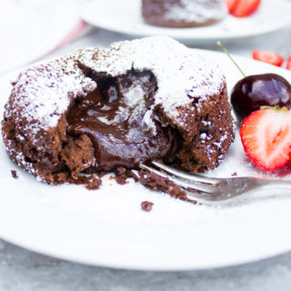 When you crave that luscious, indulgent chocolate fix, this Chocolate Lava Cake with Truffle Center is what you need! No use of excessive butter or risking eating raw eggs is involved making it perfect for cheat day with minimal guilt.