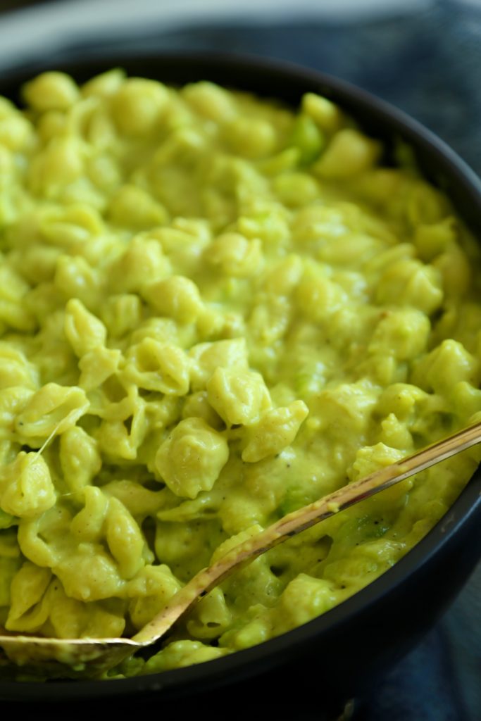 This Halloween-Inspired Toxic Mac N Cheese is a kid-friendly side dish perfect for your Halloween dinner or party. This homemade mac n cheese, with its toxic green color, is as fun to make as it is to eat!