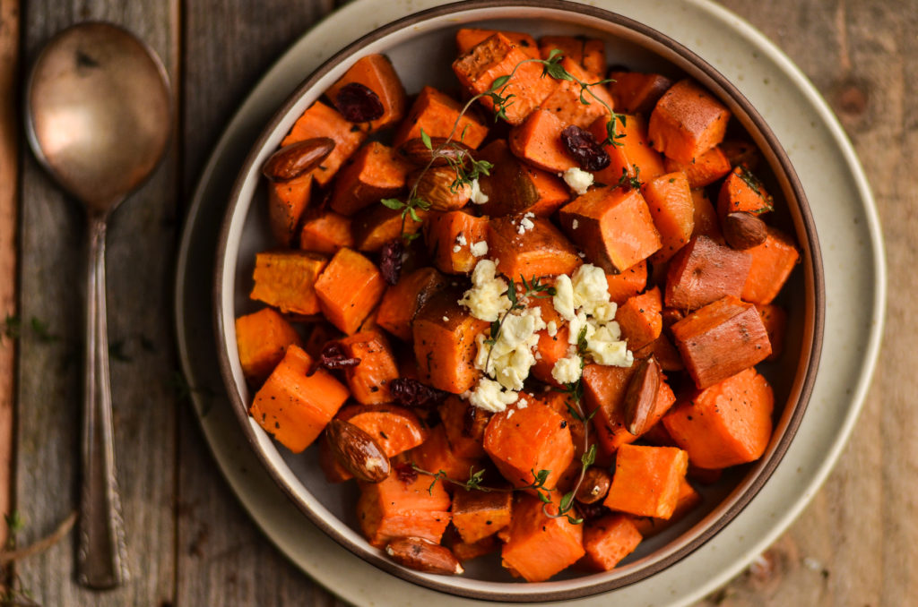 Whether you're hosting a fancy brunch or looking for a unique side dish for dinner, this 30-minute Lemon-Thyme Sweet Potato Salad is just the recipe you're looking for!