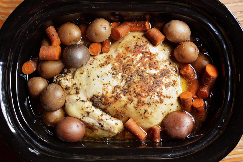 These weeknight Slow Cooker Chicken Dinners are a great way to get a filling meal on the table; perfect as part of your weekly meal prep routine.