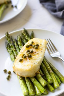 Need a savory dinner in under 20 minutes? This 5-Ingredient Pan Seared Sea Bass with Brown Butter Caper Sauce is easy to prepare and packed with unbelievable flavor!