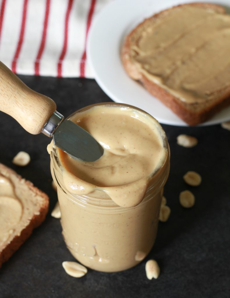 This natural Cinnamon Maple Peanut Butter recipe is so creamy and flavorful, you will want to smear it on more than just your morning toast! Made with only three ingredients in less than 10 minutes, this homemade treat is easy to whip up any time of day.
