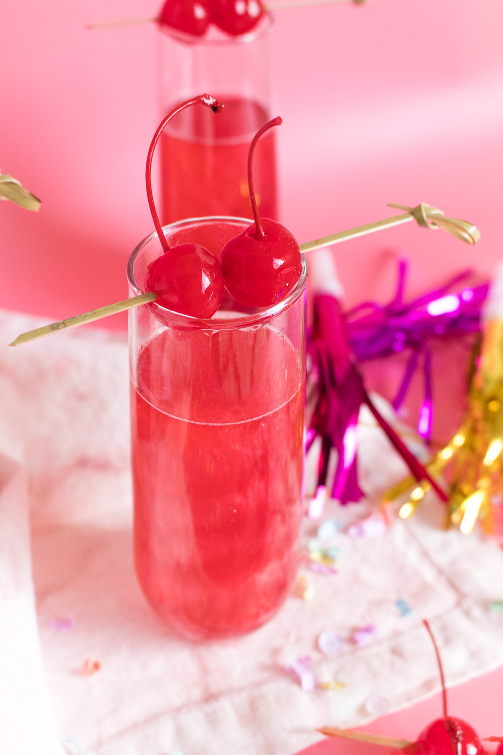 Swirled Cranberry Champagne Cocktail