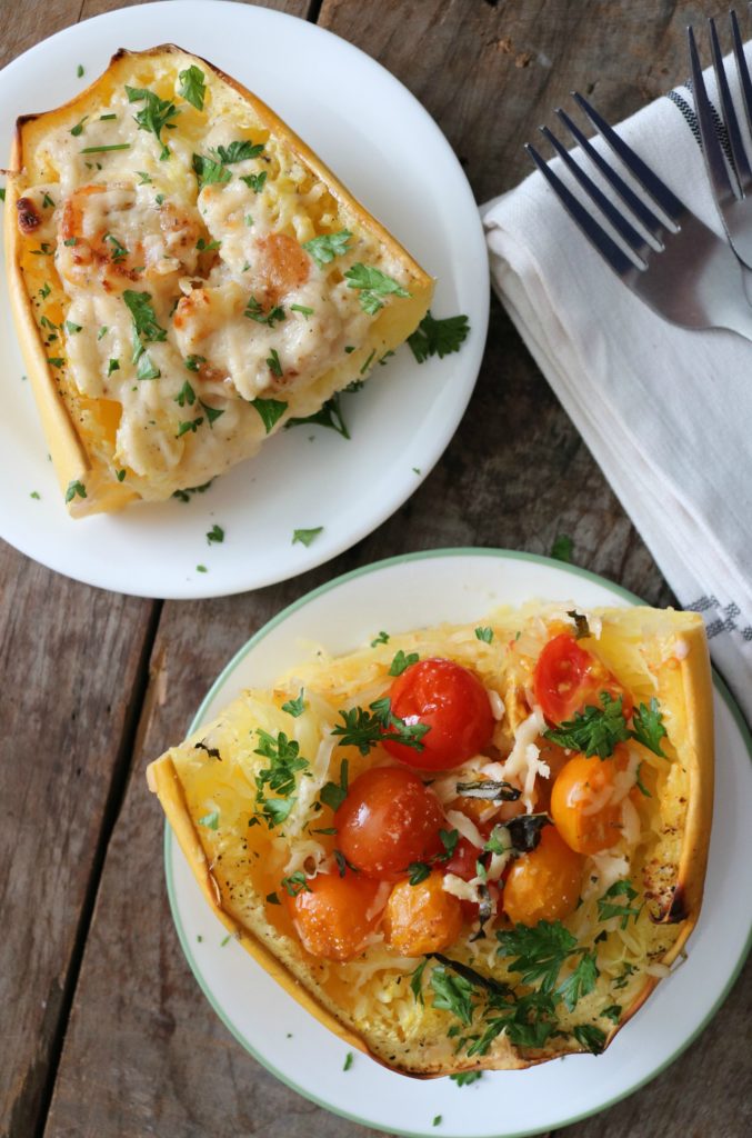 Spaghetti Squash is a great low carb addition to your weekly menu and perfect for these healthy Two Person Recipes. Who needs leftovers!