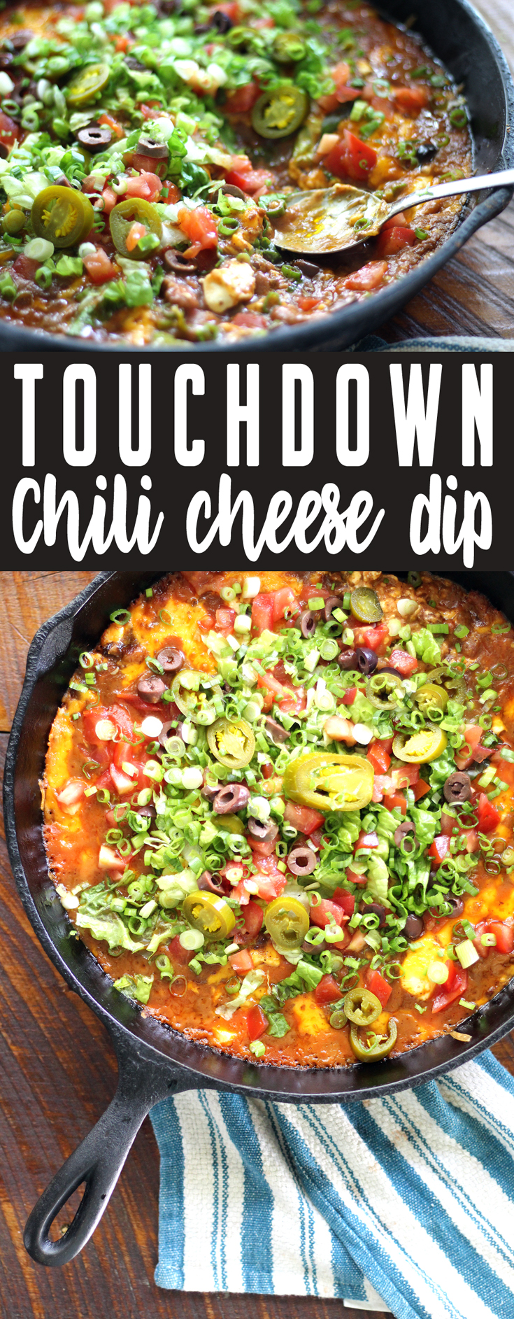 Are you ready for some football? This Touchdown Chili Cheese Dip recipe will make the crowd go wild! Layers of beans, chili, cheese, and more flavor-packed surprises will be a hit at your next tailgate party.