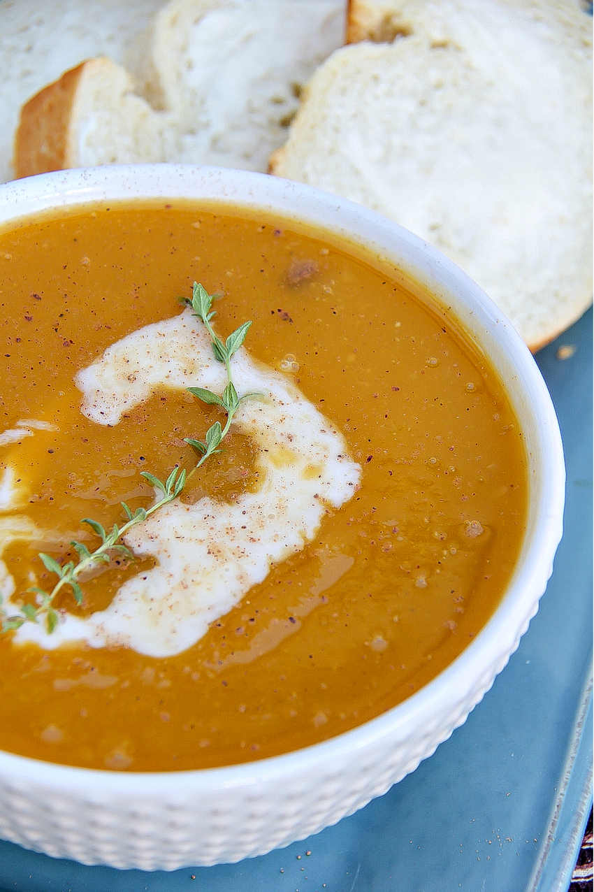 Grab an easy bowl of comfort at the end of a long day with this 5-Ingredient Butternut Squash Soup. Simmered throughout the day in your slow cooker, your house will smell like the flavors of fall and your stomach will thank you!