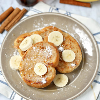 This almond milk Egg-Free Maple Vanilla French Toast recipe is so soft, pillowy, and full of flavor, it will make you want to host a brunch at home every weekend!