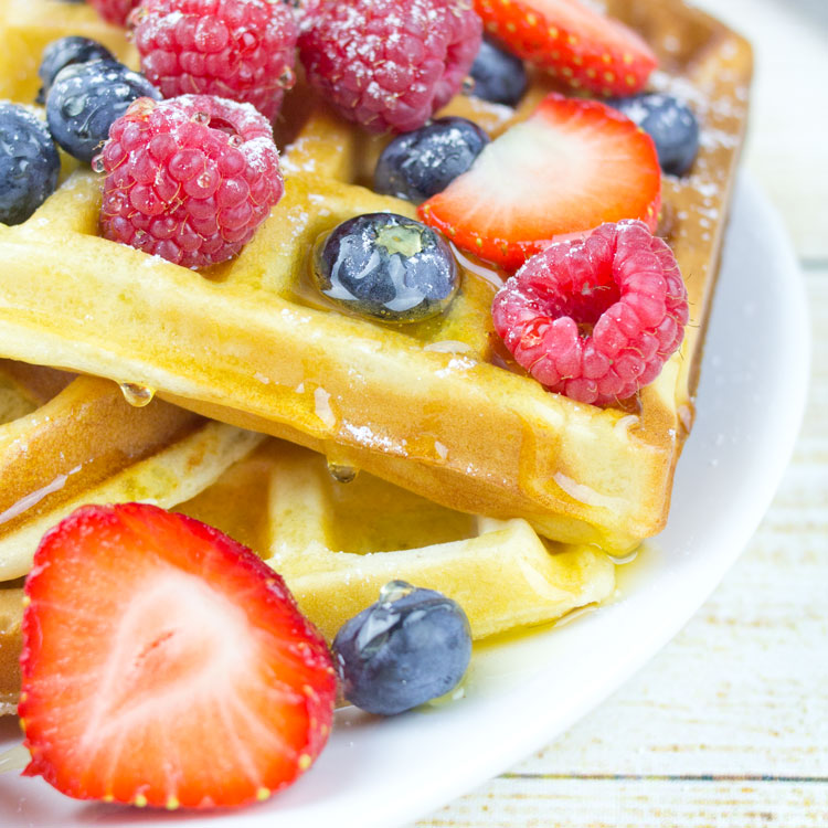 After a long week these five Weekend Breakfast Waffle Recipes are perfect no matter what time of day you decide to get in the kitchen.