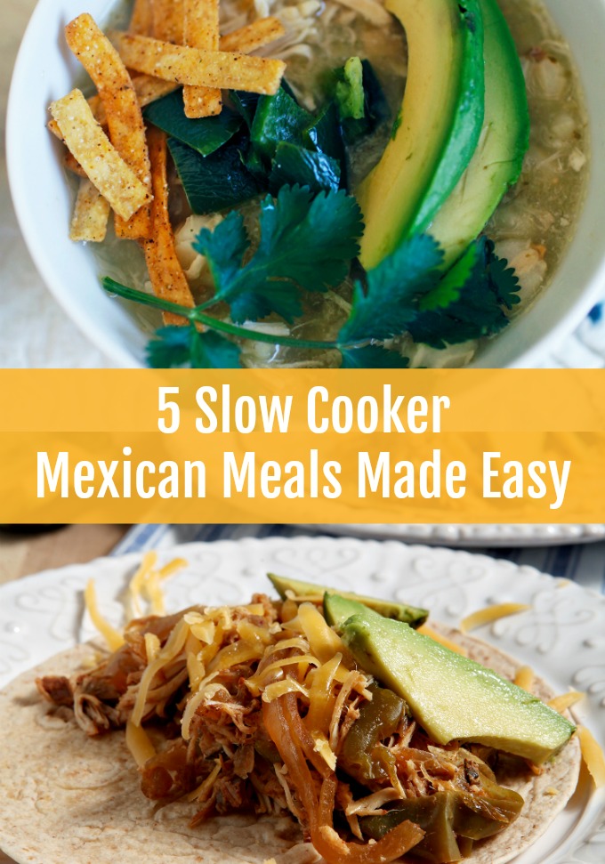 Get greeted at the door with a delicious, home-cooked dinner with relatively little effort when you whip up these five Slow Cooker Mexican Meals made easy.