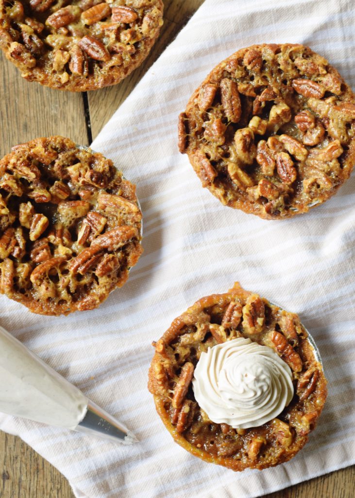 Need to serve a scrumptious dessert to a crowd, and you're worried about portion control and presentation? Mini Pecan Pies to the rescue! Topped with a homemade Pumpkin Spice Topping, this mini dessert recipe is sure to please at any gathering.