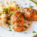 These Paleo Baked Lamb Kefta Kebabs make a deliciously hearty weeknight dinner that's sure to impress. Ready in about 40 minutes, this meal requires only one bowl for prep so clean up is a breeze!