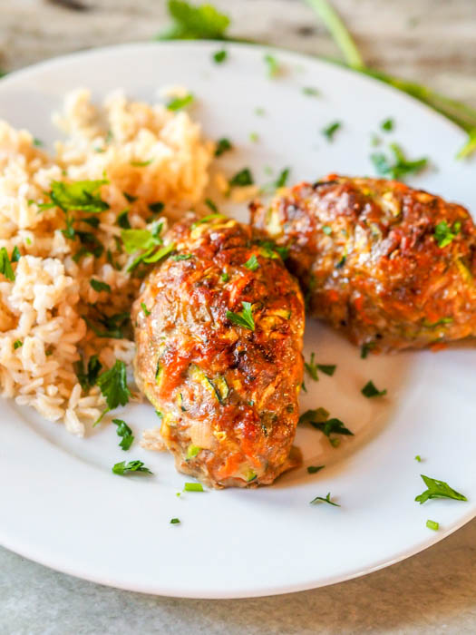 These Paleo Baked Lamb Kefta Kebabs make a deliciously hearty weeknight dinner that's sure to impress. Ready in about 40 minutes, this meal requires only one bowl for prep so clean up is a breeze!