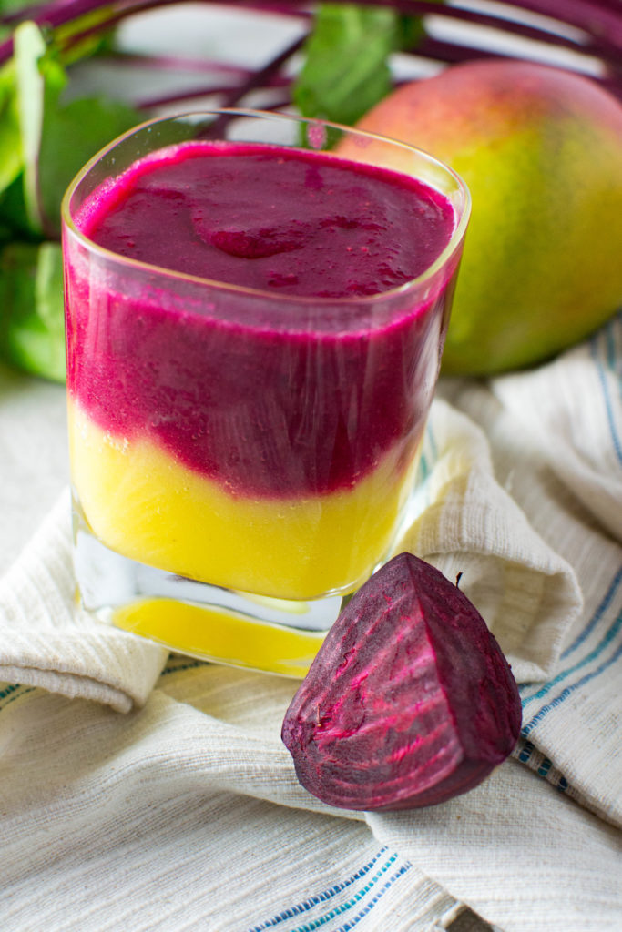 This Sunrise Mango Beet Smoothie is the perfect way to give you the energy you need to power through your morning. Not only is it delicious, but this eye-catching smoothie is easy to incorporate into your weekly meal prep too!