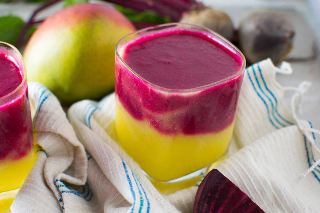 This Sunrise Mango Beet Smoothie is the perfect way to give you the energy you need to power through your morning. Not only is it delicious, but this eye-catching smoothie is easy to incorporate into your weekly meal prep too!