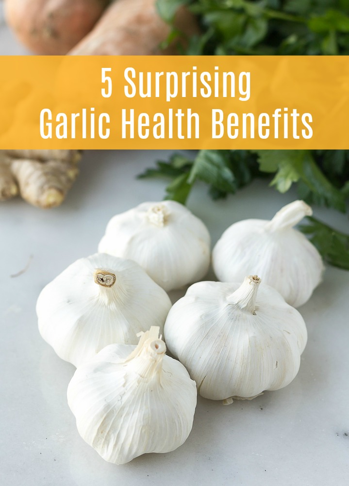 Garlic is the flavor foundation for many of your favorite recipes, but you may not be aware of its healthy properties. These five surprising garlic health benefits will make you turn to this aromatic ingredient even more!